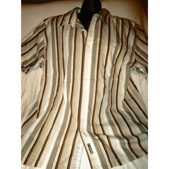 Chaps X Large Striped Shirt Button up short Sleeve shirt - Picture 2 of 8